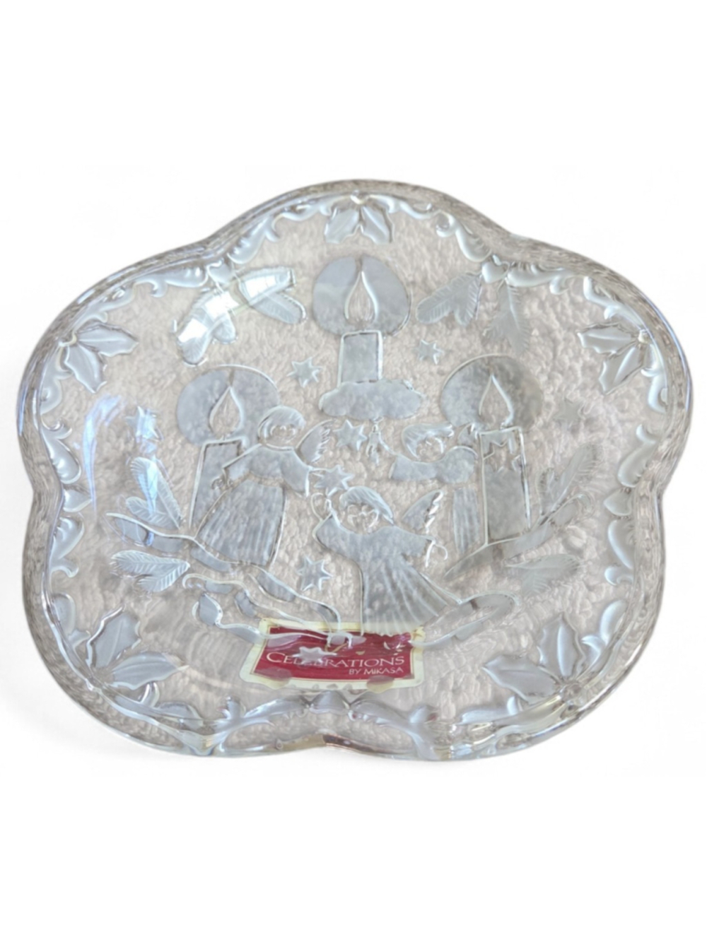 Mikasa Holiday Bon Bon Candy Tray SA863/527 Angels Glass Made in Germany